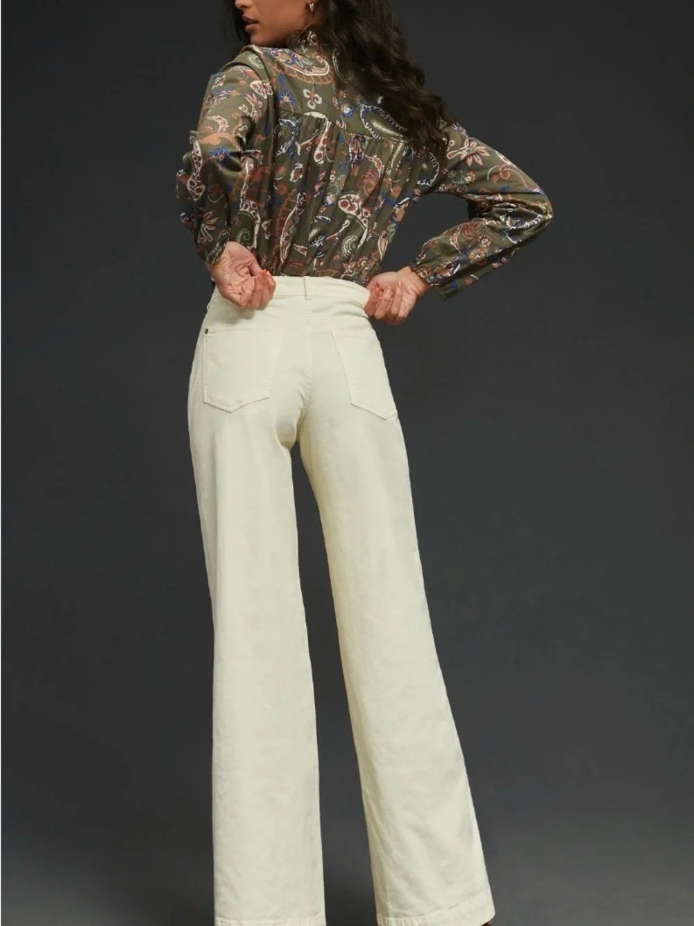 Off White Wide-Leg Pants - Picture 2 of 7